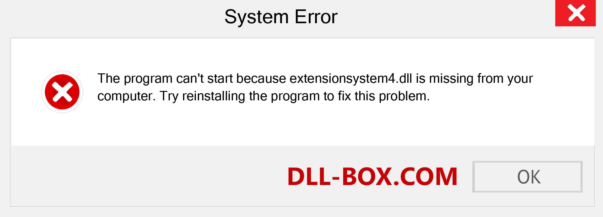  extensionsystem4.dll file is missing?. Download for Windows 7, 8, 10 - Fix  extensionsystem4 dll Missing Error on Windows, photos, images